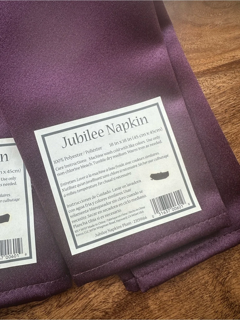 Bed Bath & Beyond Jubilee Napkins in Deep Plum